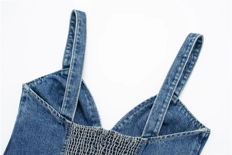 Women's Blue Denim Corset - Memento Dash Suppliers LLC