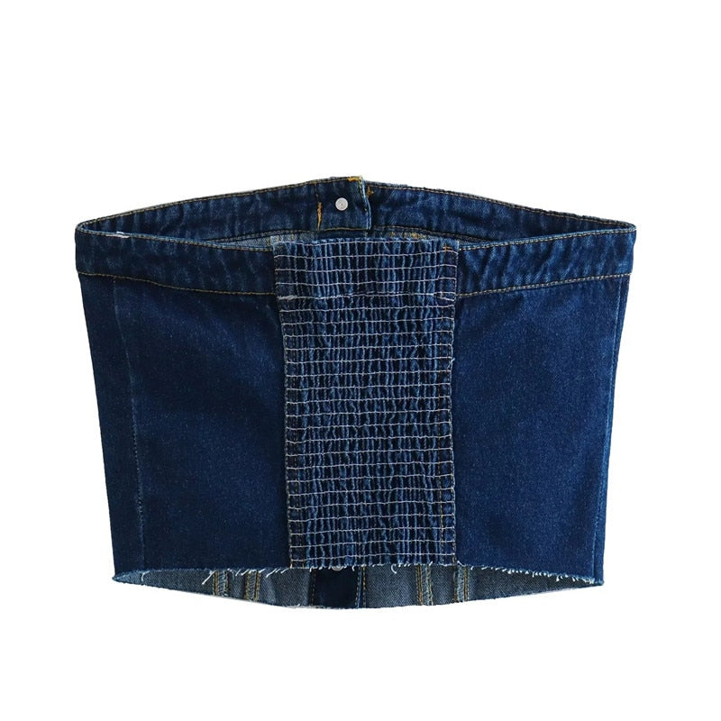 Women's Blue Denim Corset - Memento Dash Suppliers LLC