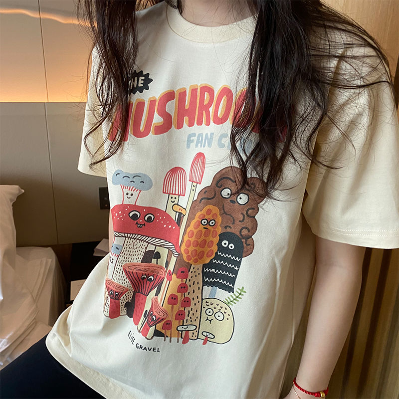 Women's Apricot Mushroom Tee - Memento Dash Suppliers LLC