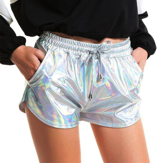 Women’s Holographic Shorts - Memento Dash Suppliers LLC