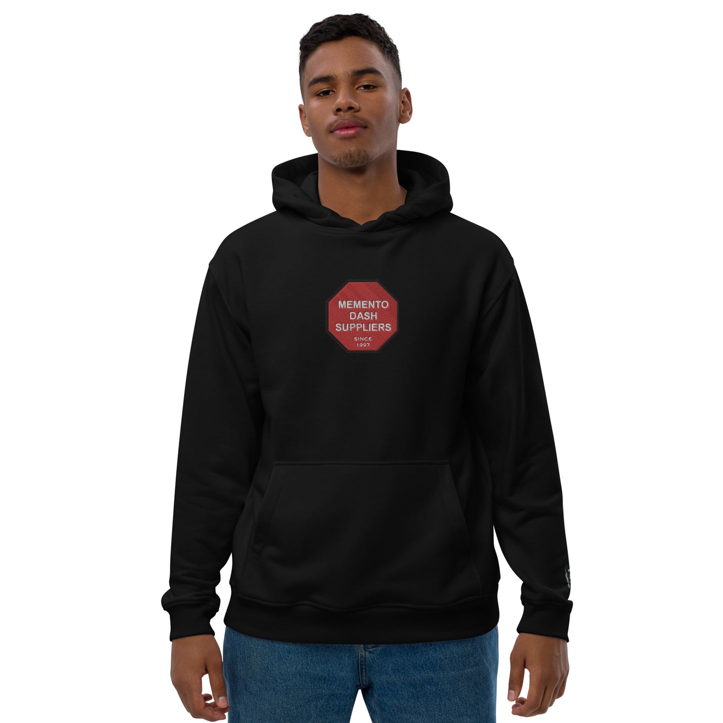 S.T.O.P Premium Eco Hoodie - Memento Dash Suppliers LLC