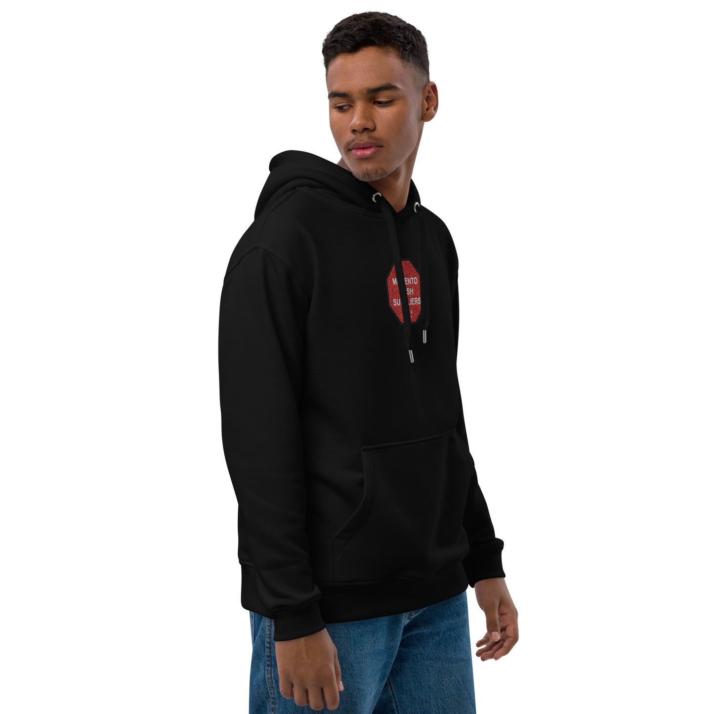 S.T.O.P Premium Eco Hoodie - Memento Dash Suppliers LLC